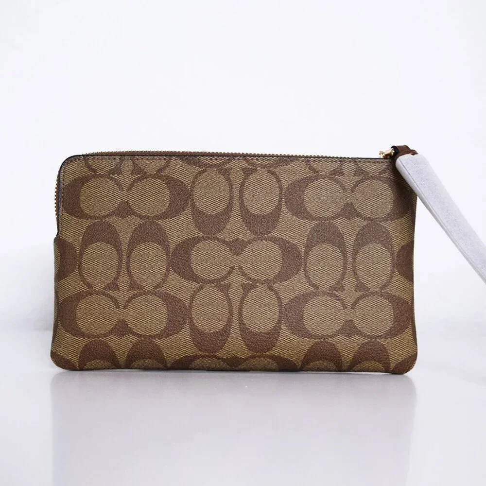 Coach Signature Large Corner Zip Wristlet